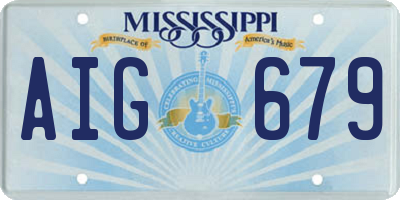 MS license plate AIG679