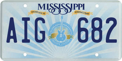 MS license plate AIG682