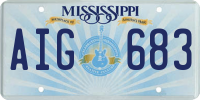 MS license plate AIG683