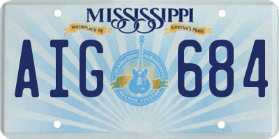 MS license plate AIG684