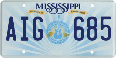 MS license plate AIG685