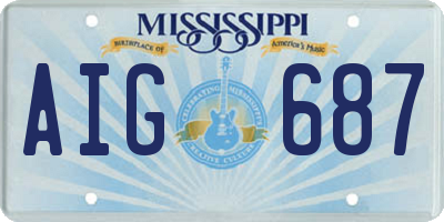 MS license plate AIG687