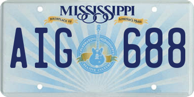 MS license plate AIG688