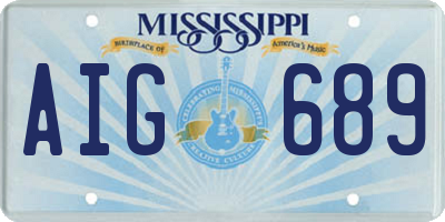 MS license plate AIG689