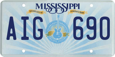 MS license plate AIG690