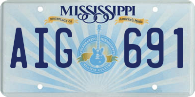 MS license plate AIG691