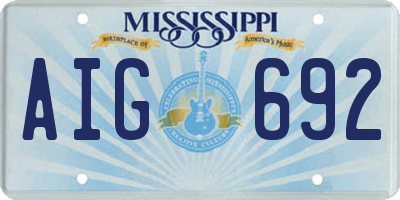 MS license plate AIG692
