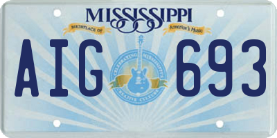 MS license plate AIG693