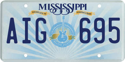 MS license plate AIG695