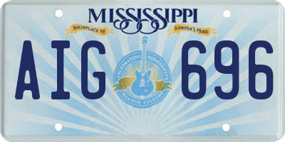 MS license plate AIG696