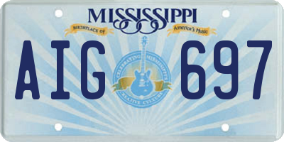 MS license plate AIG697