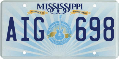 MS license plate AIG698