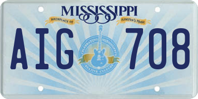 MS license plate AIG708