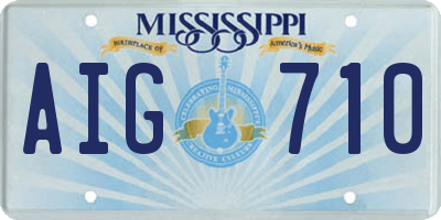 MS license plate AIG710