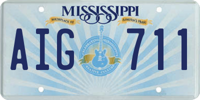 MS license plate AIG711