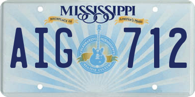 MS license plate AIG712
