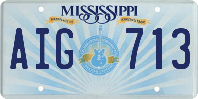 MS license plate AIG713