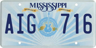 MS license plate AIG716