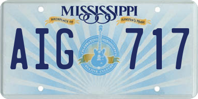 MS license plate AIG717