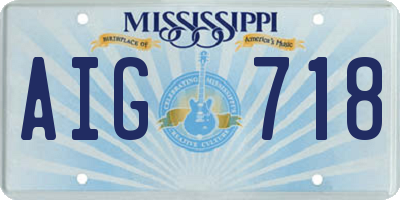 MS license plate AIG718