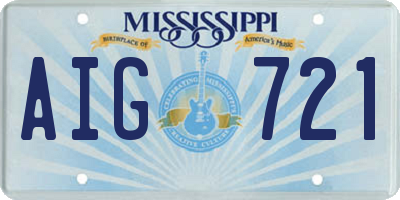 MS license plate AIG721