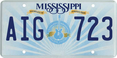 MS license plate AIG723