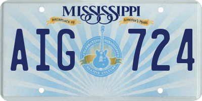 MS license plate AIG724