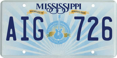 MS license plate AIG726
