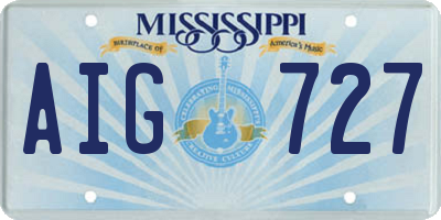 MS license plate AIG727