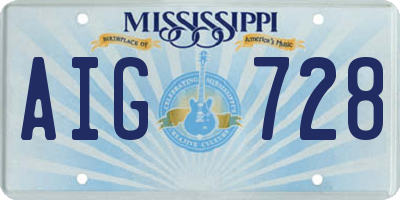 MS license plate AIG728