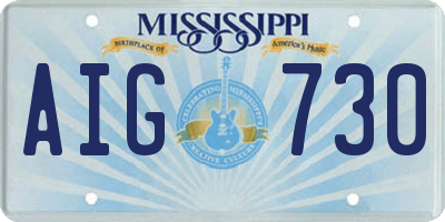 MS license plate AIG730