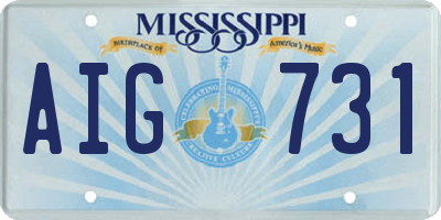 MS license plate AIG731