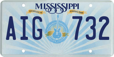 MS license plate AIG732