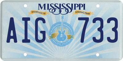 MS license plate AIG733