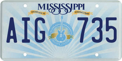MS license plate AIG735