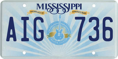 MS license plate AIG736