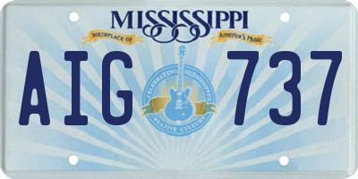 MS license plate AIG737