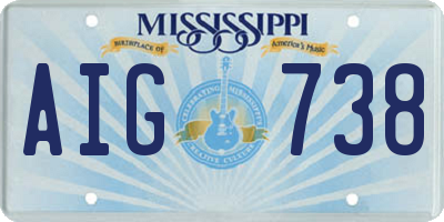 MS license plate AIG738