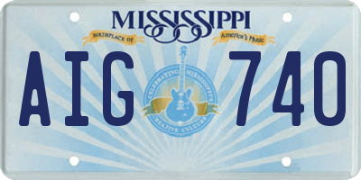 MS license plate AIG740
