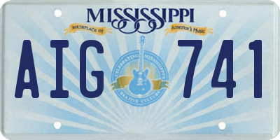 MS license plate AIG741