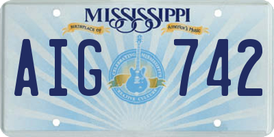 MS license plate AIG742