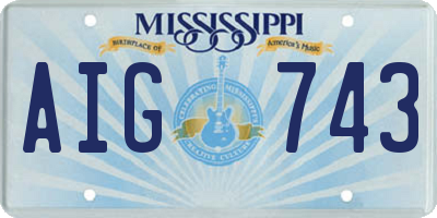 MS license plate AIG743