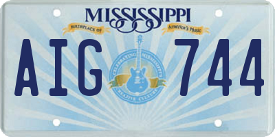 MS license plate AIG744