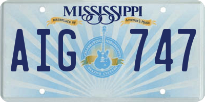 MS license plate AIG747