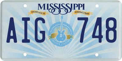 MS license plate AIG748