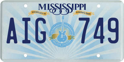 MS license plate AIG749