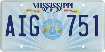 MS license plate AIG751