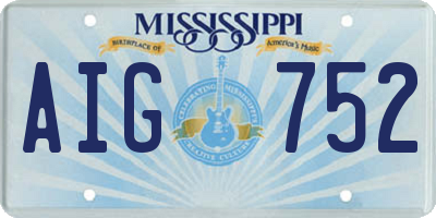MS license plate AIG752