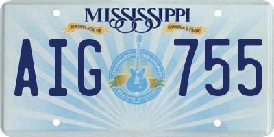 MS license plate AIG755