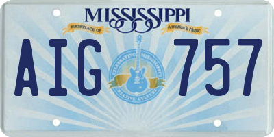 MS license plate AIG757
